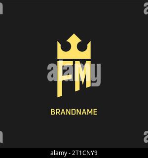 Monogram FM logo shield crown shape, elegant and luxury initial logo style vector graphic Stock Vector