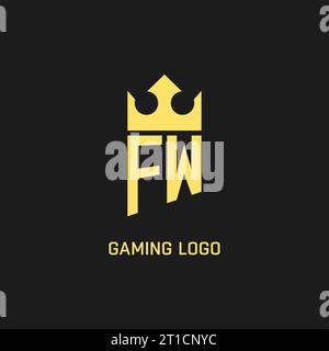 Monogram FW logo shield crown shape, elegant and luxury initial logo style vector graphic Stock Vector