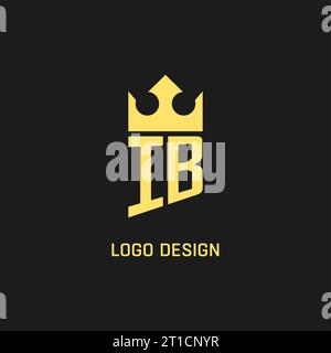 Monogram IB logo shield crown shape, elegant and luxury initial logo style vector graphic Stock Vector
