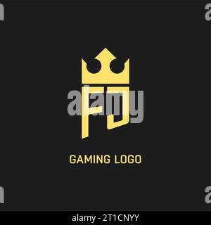 Monogram FJ logo shield crown shape, elegant and luxury initial logo style vector graphic Stock Vector