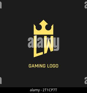 Monogram LW logo shield crown shape, elegant and luxury initial logo style vector graphic Stock Vector