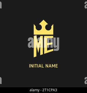 Monogram ME logo shield crown shape, elegant and luxury initial logo style vector graphic Stock Vector