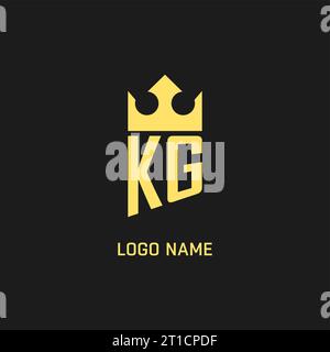 Monogram KG logo shield crown shape, elegant and luxury initial logo style vector graphic Stock Vector