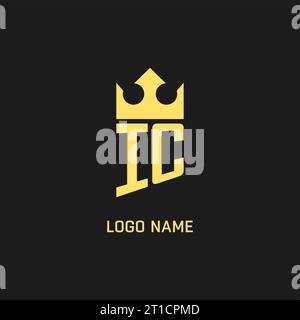 Monogram IC logo shield crown shape, elegant and luxury initial logo style vector graphic Stock Vector