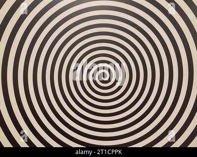 Illusion art spiral background black white Stock Photo
