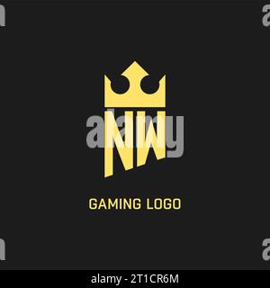 Monogram NW logo shield crown shape, elegant and luxury initial logo style vector graphic Stock Vector