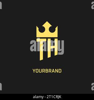 Monogram TH logo shield crown shape, elegant and luxury initial logo style vector graphic Stock Vector