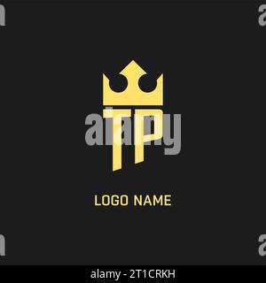 Monogram TP logo shield crown shape, elegant and luxury initial logo style vector graphic Stock Vector