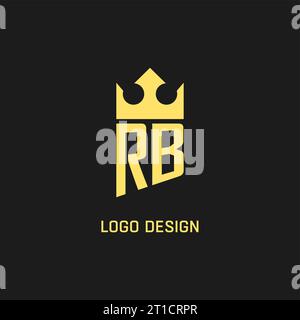 Monogram RB logo shield crown shape, elegant and luxury initial logo style vector graphic Stock Vector