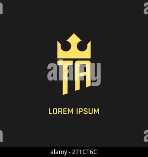 Monogram TA logo shield crown shape, elegant and luxury initial logo style vector graphic Stock Vector