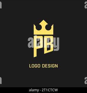 Monogram PB logo shield crown shape, elegant and luxury initial logo style vector graphic Stock Vector