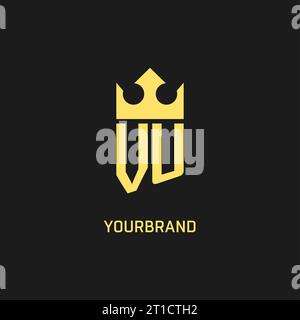 Initial VU shield and crown logo style vector graphic Stock Vector ...