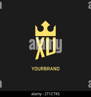 Monogram XU logo shield crown shape, elegant and luxury initial logo ...