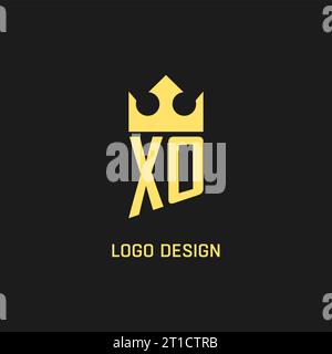 Monogram XO logo shield crown shape, elegant and luxury initial logo style vector graphic Stock Vector