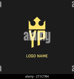Monogram YP logo shield crown shape, elegant and luxury initial logo style vector graphic Stock Vector