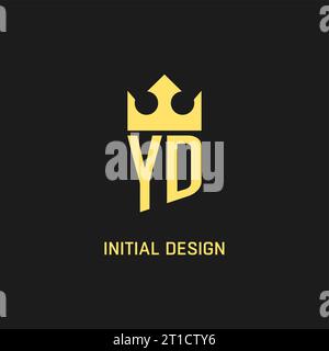Monogram YD logo shield crown shape, elegant and luxury initial logo style vector graphic Stock Vector