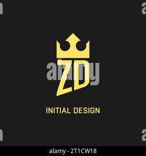 Monogram ZD logo shield crown shape, elegant and luxury initial logo style vector graphic Stock Vector