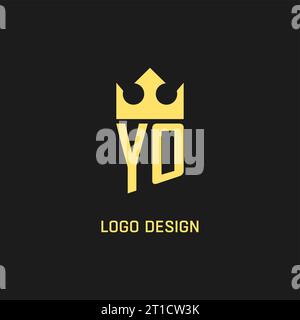 Monogram YO logo shield crown shape, elegant and luxury initial logo style vector graphic Stock Vector
