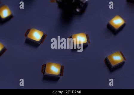 Lighting LED panel selective focus close up. Stock Photo