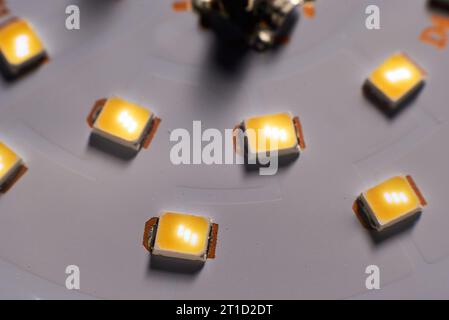 Lighting LED panel selective focus close up. Stock Photo