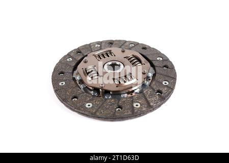 new car clutch kit parts isolated on white. Close up Stock Photo
