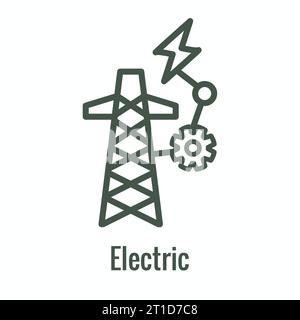 Clean Hydrogen Production with Green Energy Icon Set Stock Vector