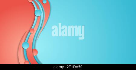 Bright abstract circles and waves minimal corporate background. Vector pastel colors design Stock Vector