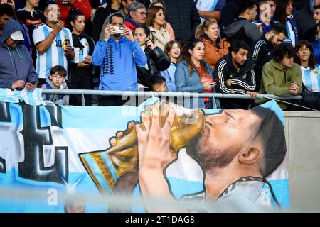 Argentina fans seen before the match between Argentina and Paraguay as part of FIFA World Cup 2026 Qualifier at Estadio Monumental Antonio Vespucio Liberti. Final score; Argentina 1 - 0 Paraguay (Photo by Roberto Tuero / SOPA Images/Sipa USA) Stock Photo