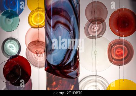 Troyes (north-eastern France): the “Cite du Vitrail”, city of stained glass in the former hospital “Hotel-Dieu-le-Comte.” Exhibition on the art of sta Stock Photo