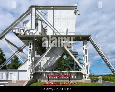 Pegasus Bridge at the Memorial Pegasus Museum, Ranville, Normandy, France. Stock Photo