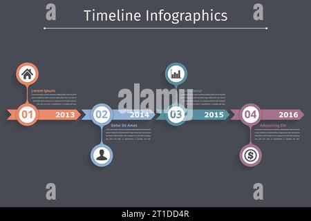 Timeline infographics design with arrows, process diagram, vector eps10 ...