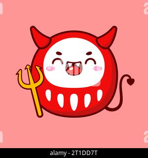 Daruma Red Traditional Japan Doll Talisman with Angry Face, Geld Elements  in Cartoon Style Isolated on White Background. Stock Vector - Illustration  of prayer, japan: 274044240