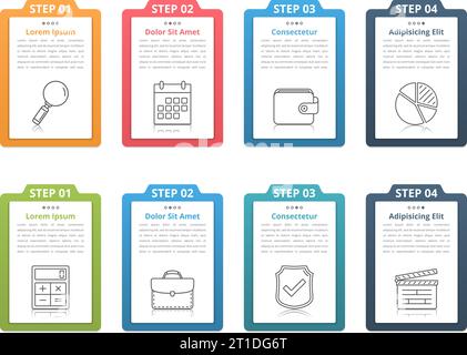 Set of infographic elements with numbers, line icons and place for your text, can be used as workflow, process, steps or options, vector eps10 illustr Stock Vector