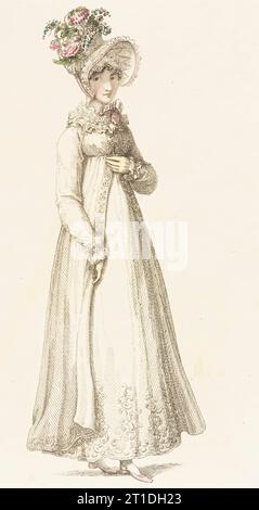 Fashion Plate (Morning Dress), 1818. Stock Photo