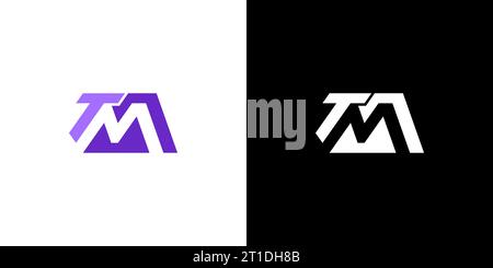 TM Logo, TM Monogram, Initial TM Logo, Letter TM negative space logo, Icon, Vector Stock Vector
