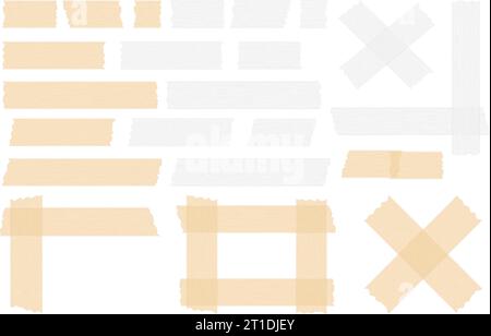 Pieces of transparent adhesive tape, sticky tape, vector eps10 illustration Stock Vector