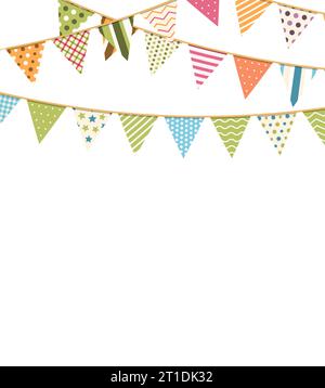 Background with colorful bunting flags, vector eps10 illustration Stock Vector