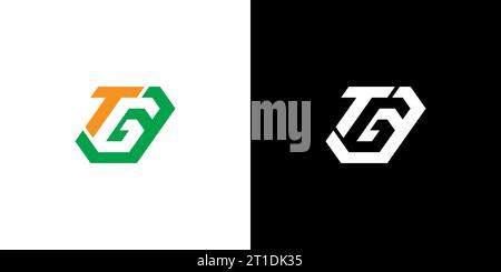 TG Logo, TG Monogram, Initial TG Logo, Letter TG negative space logo, Icon, Vector Stock Vector