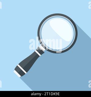 Magnifying glass icon, flat design with long shadow, vector eps10 illustration Stock Vector