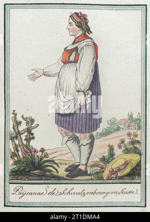 Costumes de Diff&#xe9;rents Pays, 'Paysanne de Schwatzenbourgenghusse', c1797. Stock Photo