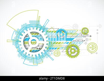 Abstract technology gears background. Futuristic style. Vector illustration Stock Vector