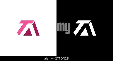 TA Logo, TA Monogram, Initial TA Logo, Letter TA negative space logo, Icon, Vector Stock Vector