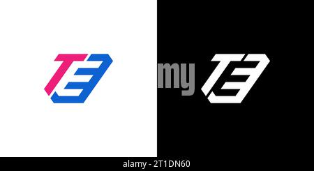 TE Logo, TE Monogram, Initial TE Logo, Letter TE negative space logo, Icon, Vector Stock Vector