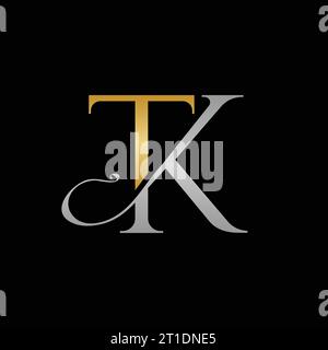 TK logo, TK monogram, initials KT logo, letter KT logo, Elegant, icon, vector Stock Vector