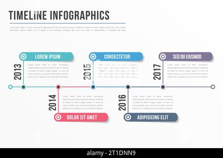 Timeline Data Process Timeline infographics template, workflow or process diagram, vector ...