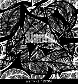 Tree leaf skeletonized monochrome. Vector illustration Stock Vector ...