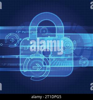 Protecting digital encoding. Padlock and decoding algorithm, script ...