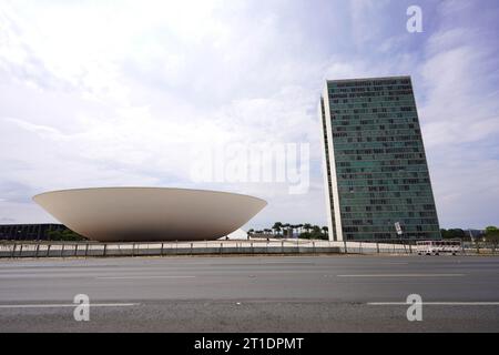 BRASILIA, BRAZIL - AUGUST 30, 2023: National Congress of Brazil in Brasilia Stock Photo