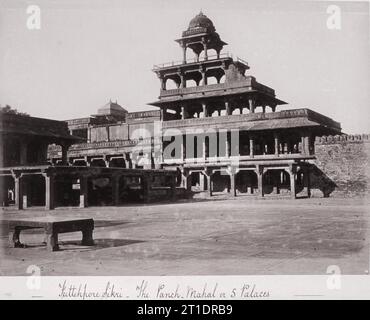 Futtehpore Sikri-The Panch-Mahal or 5 Palaces, Late 1860s. Stock Photo