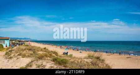 Dune beach of Oliva Nova, near Denia, one of the most beautiful beaches on the Costa Blanca, Spain Stock Photo